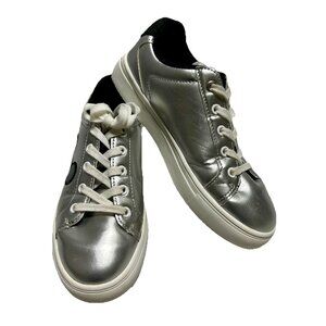 Disney Mickey Mouse Shoes Silver Metallic Sneakers  Child’s  Size 2